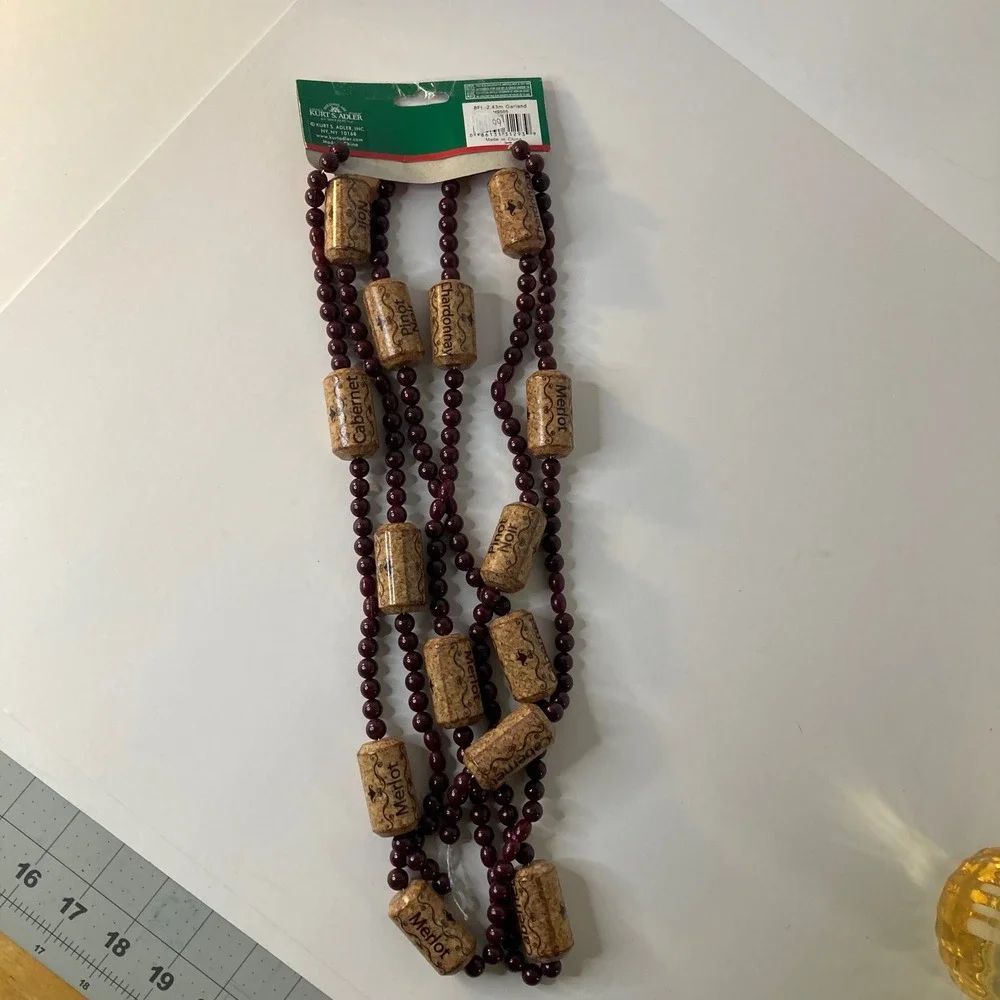 Kurt S Adler Wine Cork Garland 8FT‎ 2.43M Decorative Holiday Christmas